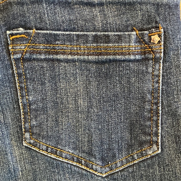 Womens Ghosts & Angels dark Wash low rise zippered pocket size 1 jean bootcut - Picture 9 of 9